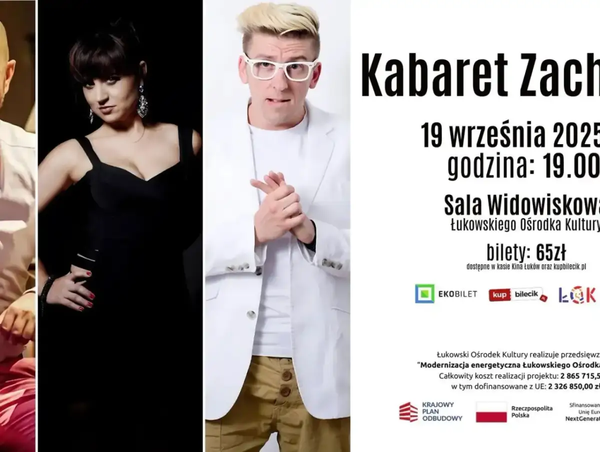 Kobieta i mężczyzna w strojach kabaretowych. Bilety na kabarety dostępne online i w kasie kina.