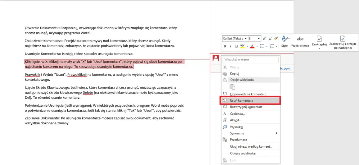 Jak usunąć komentarz w Wordzie i uniknąć frustracji z tym związanej