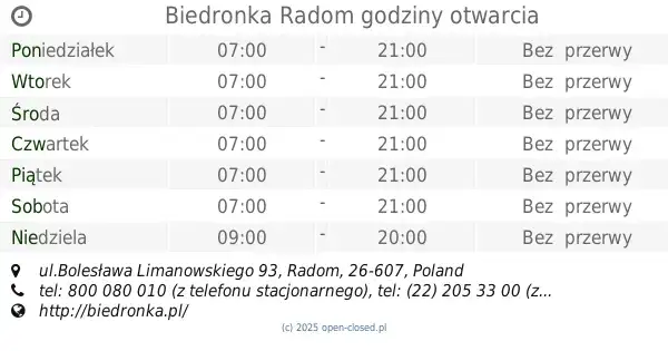 Biedronka Radom: Ponad 20 sklepów! Adresy, godziny, porady