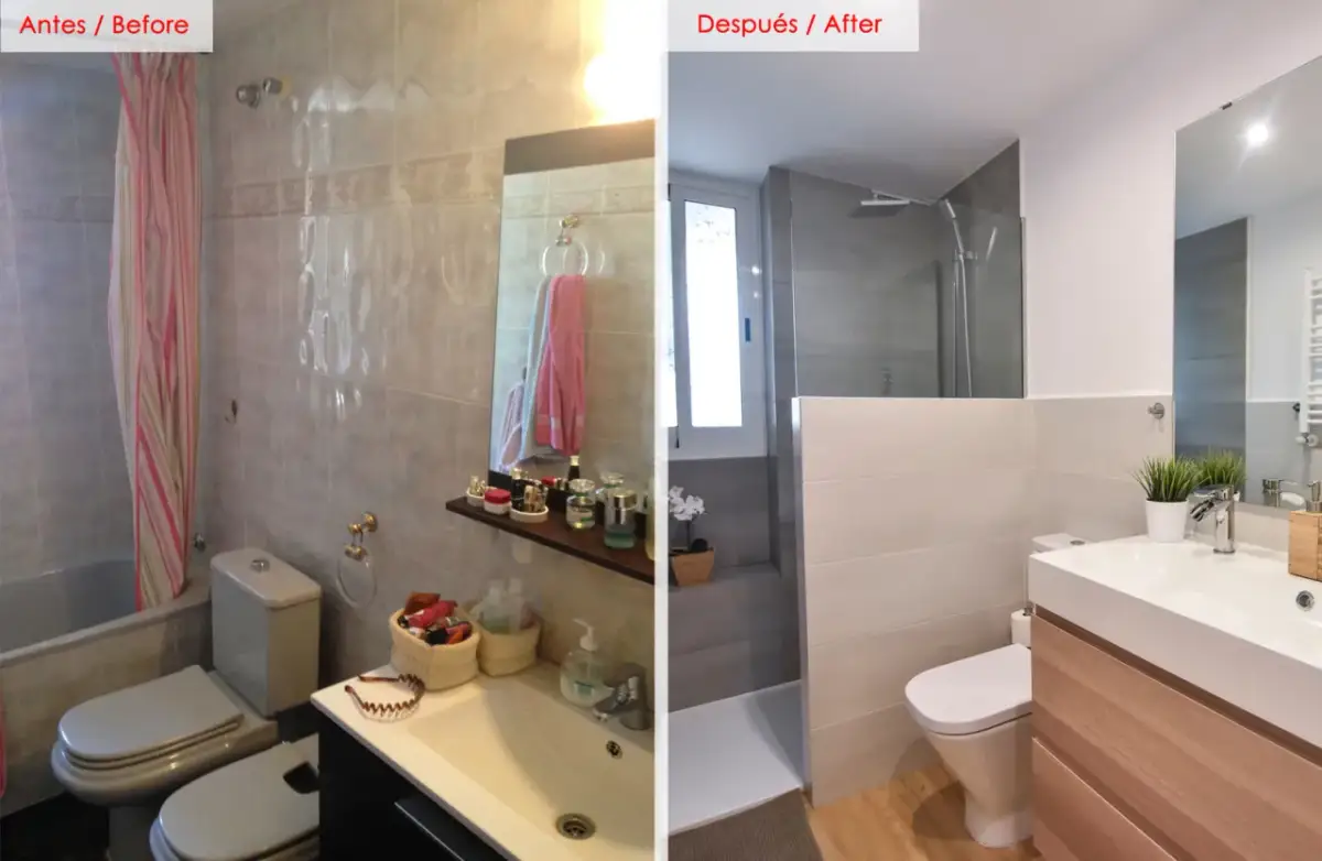 Reforma baño pequeño: antes y después | Ideas, costes y diseño experto