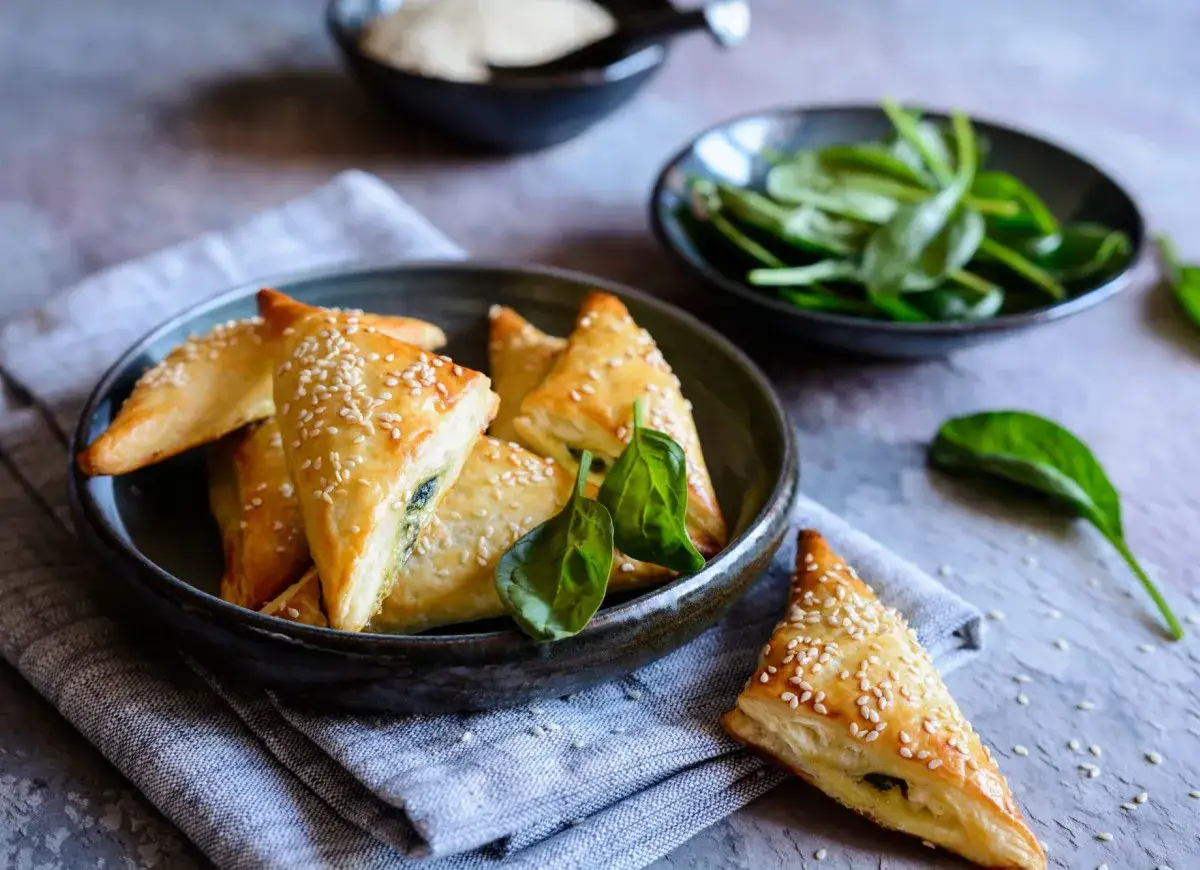 Prosty przepis na ciasto francuskie ze szpinakiem i fetą, które zachwyca