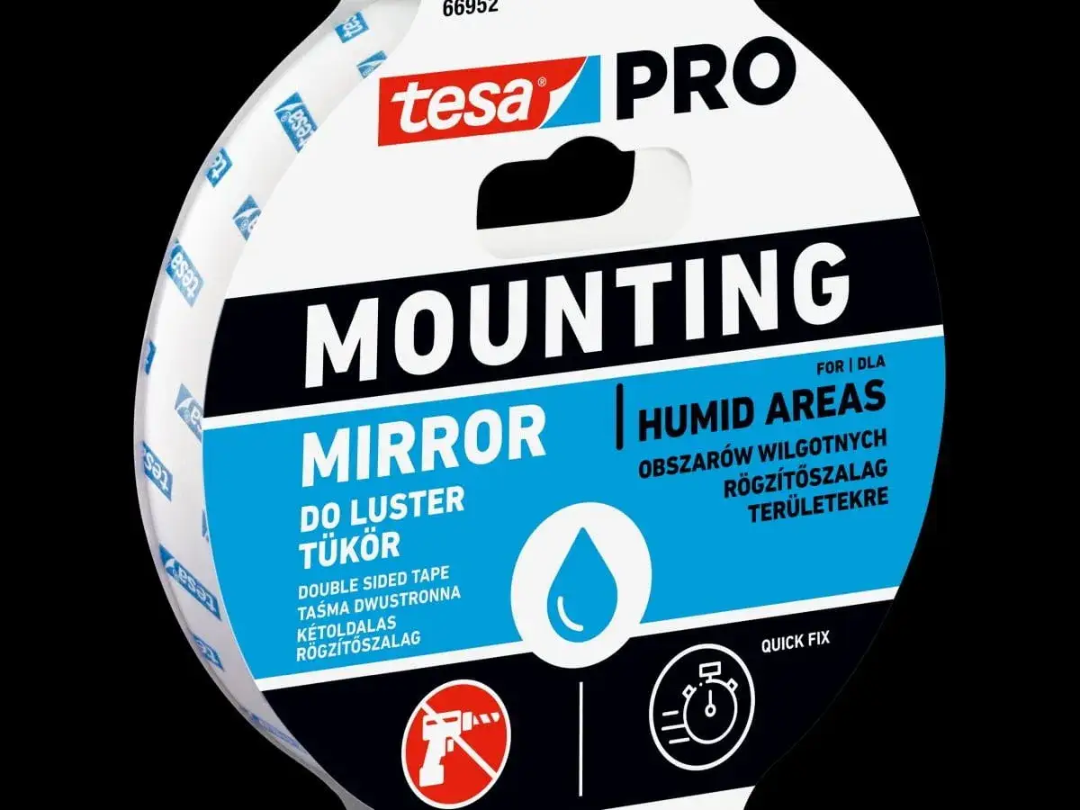 Lustro na płytkach bez wiercenia: klej czy taśma? Sprawdź!