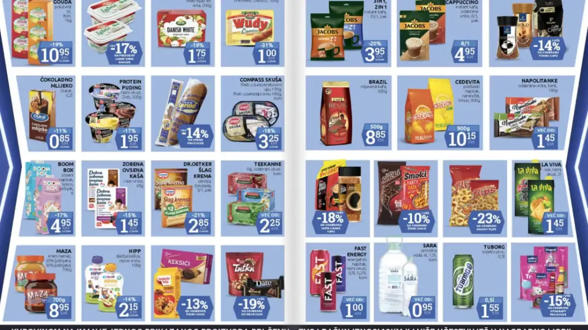 Ceny jedzenia w Medziugorie: od napojów po słodycze i kawę, wszystko w atrakcyjnych cenach.