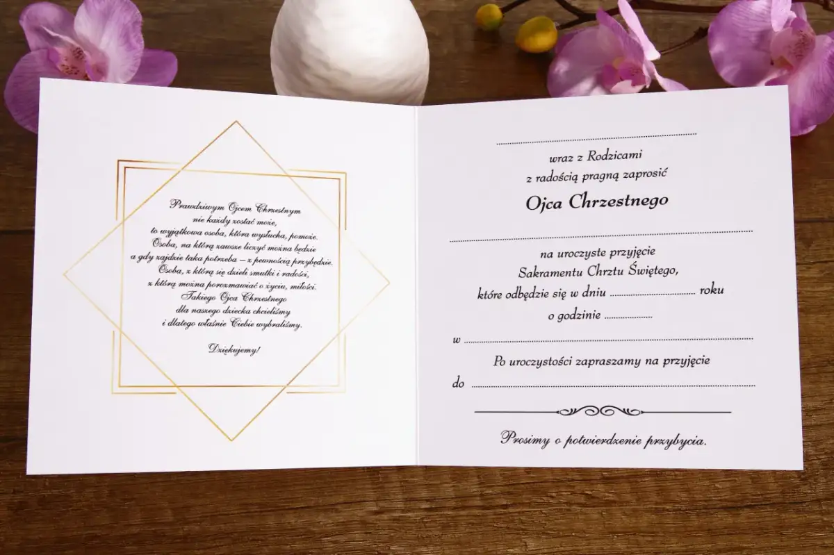 Jak stworzyć idealne zaproszenie na chrzest dla ojca chrzestnego?