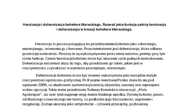 Wielki człowiek w kulturze: od bohatera do deheroizacji. Analiza.