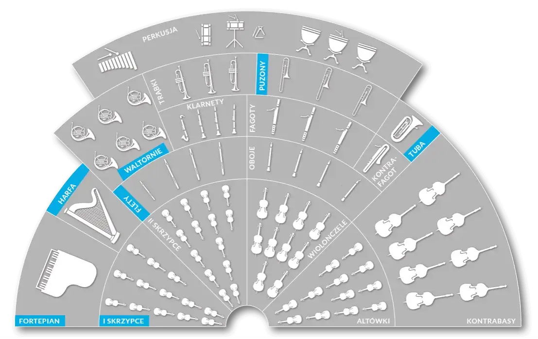 Układ orkiestry symfonicznej: jak rozmieszczenie wpływa na brzmienie