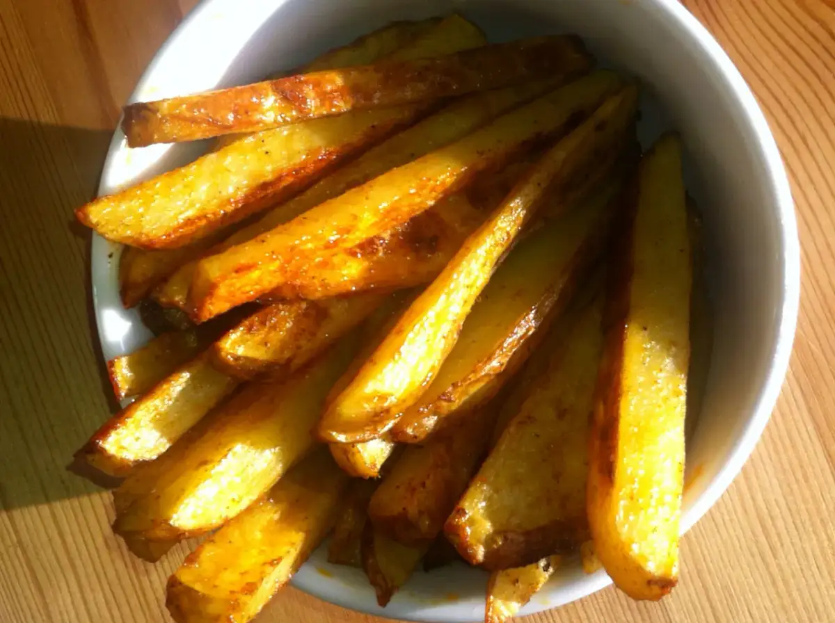 Z młodych ziemniaków można zrobić pyszne, złociste frytki. Oto dowód!