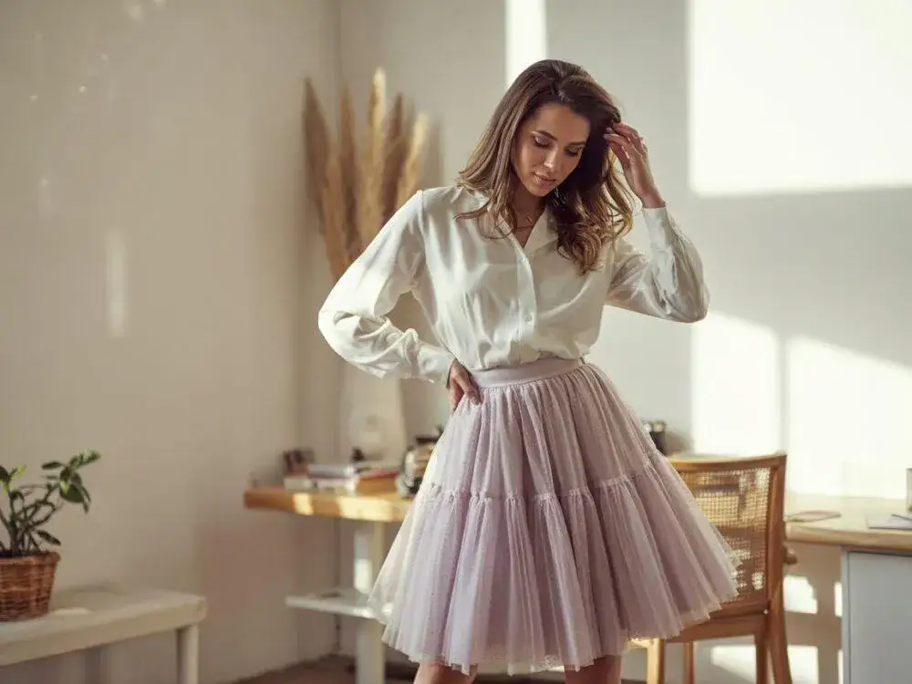 Tiulowa spódnica: Jaka bluzka? Uniknij błędów, stylizuj z klasą!