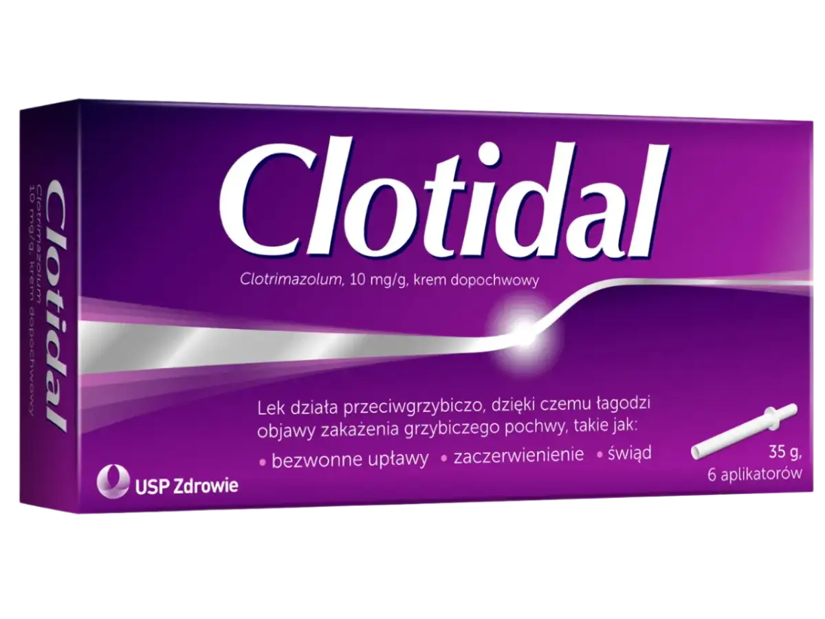 Clotidal - krem dopochwowy, co na infekcje intymne w ciąży bez recepty. Łagodzi objawy zakażenia grzybiczego pochwy.