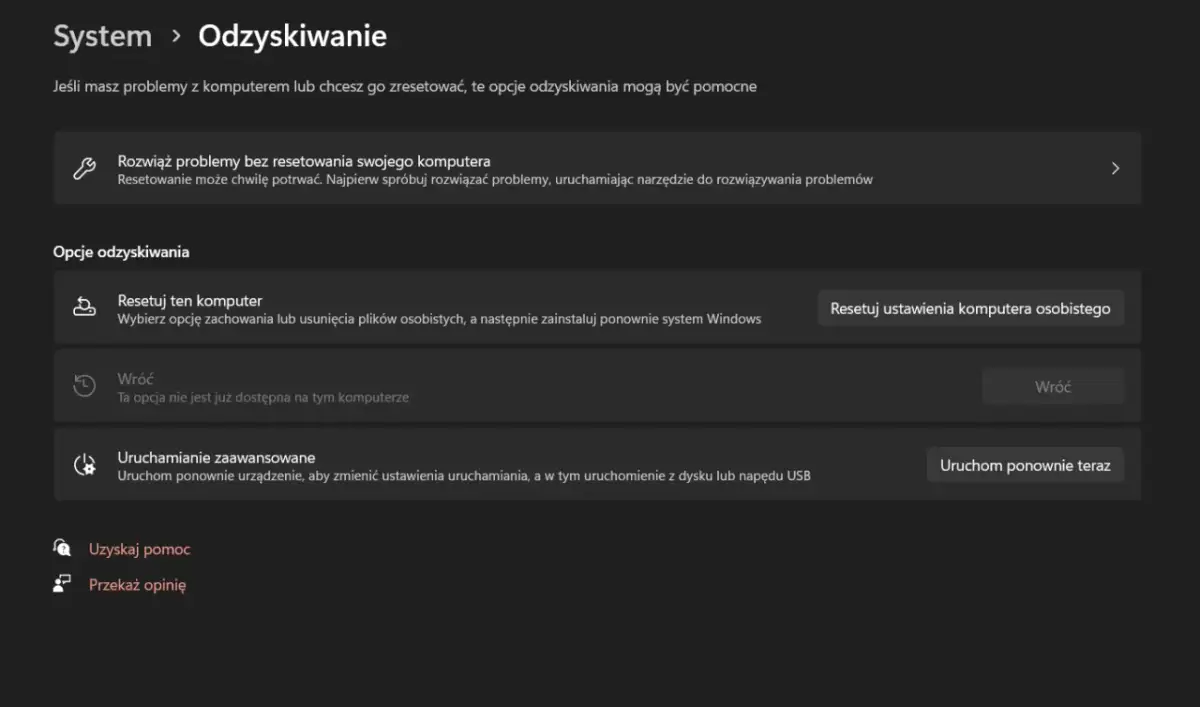 Jak przywrócić komputer do ustawień fabrycznych Windows 11 bez utraty danych