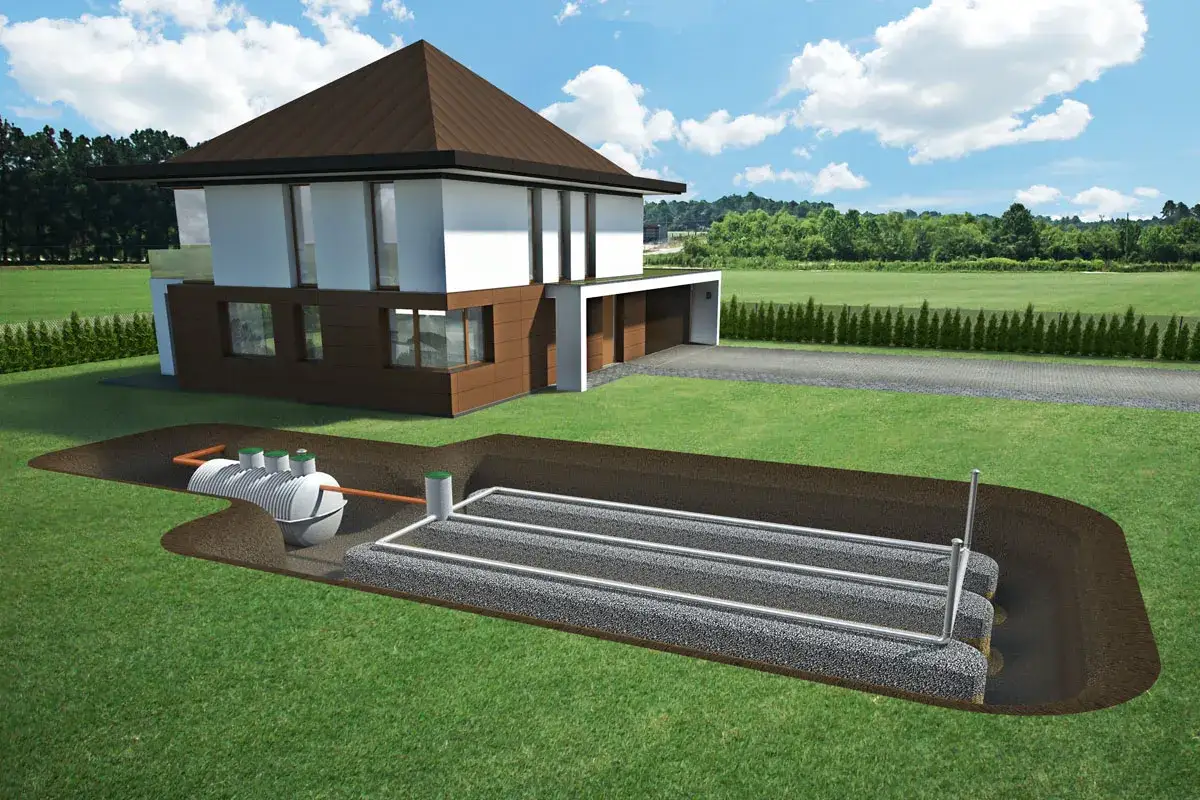 Nowoczesny dom z podziemną biologiczną oczyszczalnią ścieków. To najlepsza inwestycja w ekologiczne rozwiązania.