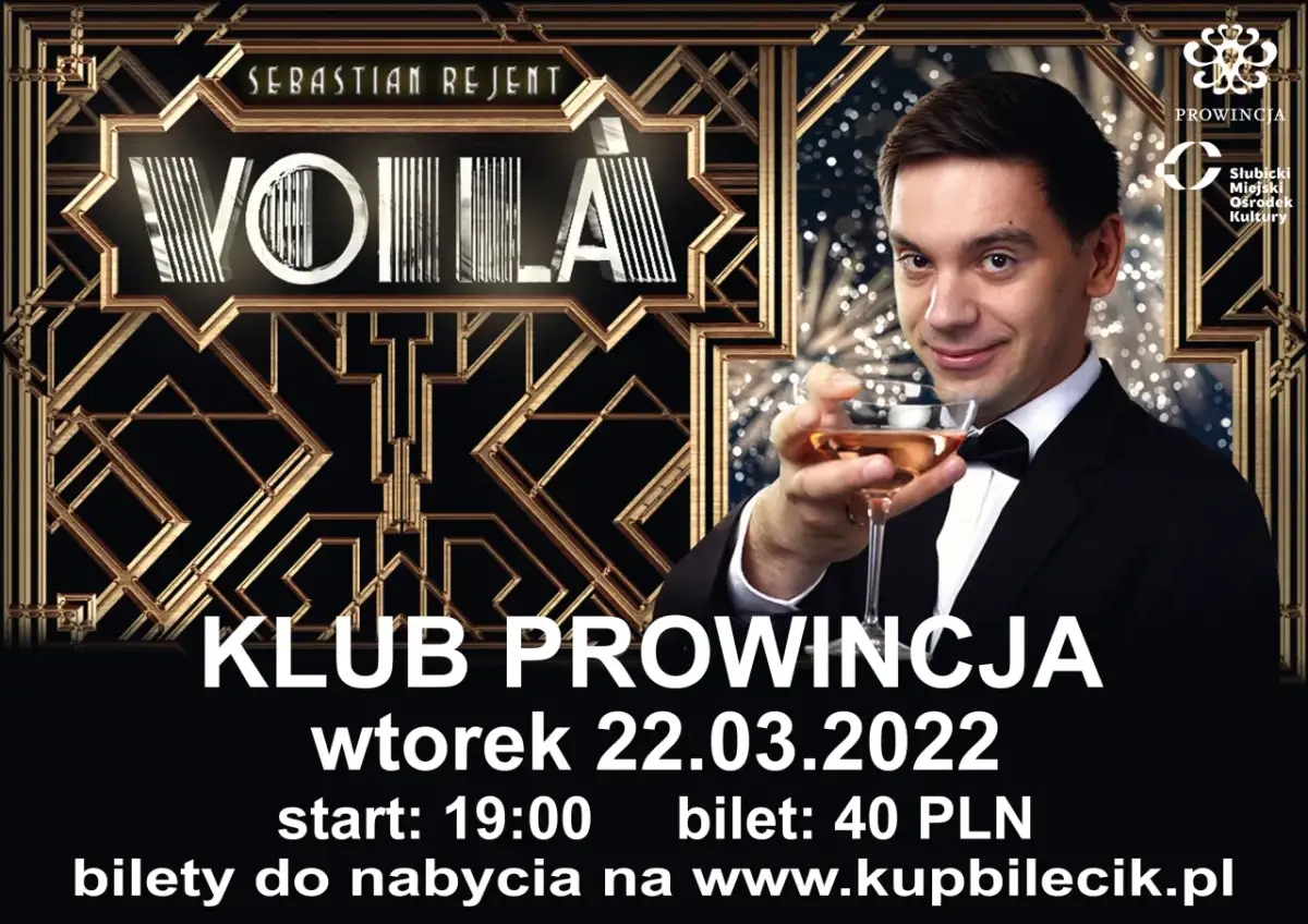 Sebastian Rejent stand up w Klubie Prowincja, wtorek 22.03.2022, start 19:00. Bilety 40 PLN.