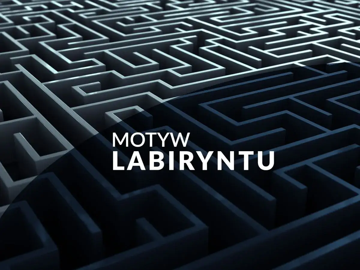Skomplikowany labirynt, symbolizujący motyw labiryntu w literaturze, gdzie bohaterowie szukają wyjścia z życiowych zawiłości.