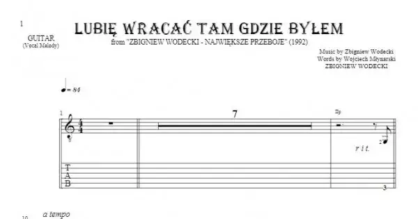 Akordy do lubię wracać tam gdzie byłem - zagraj ulubioną piosenkę