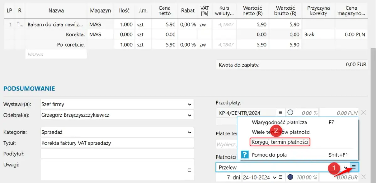 Jak skorygować datę sprzedaży na fakturze i uniknąć problemów