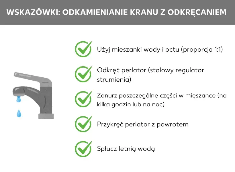 Twój kran zakamieniony? Odkamienianie perlatora i wylewki krok po kroku