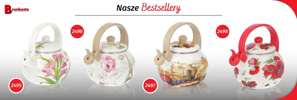 Czajniki Brunbeste: kwiatowe wzory, wieża Eiffla i włoskie krajobrazy. To najlepsze produkty tej firmy.
