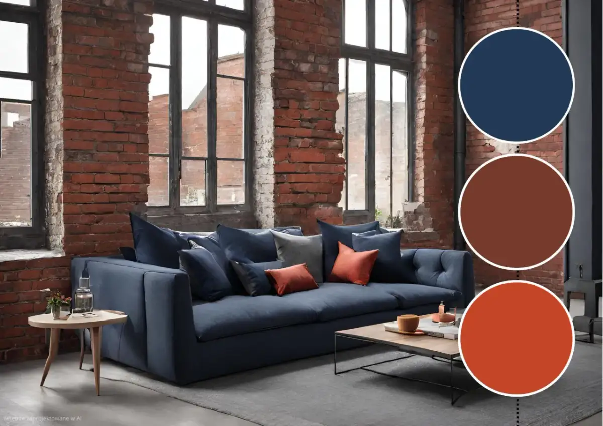 Granatowa kanapa: Jaki kolor ścian? Sekrety eksperta wnętrz