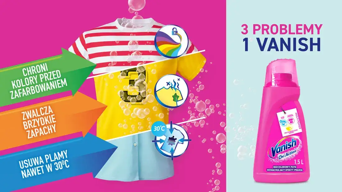 Vanish Oxi Action: 3 sposoby na plamy. Używaj go jak ekspert!