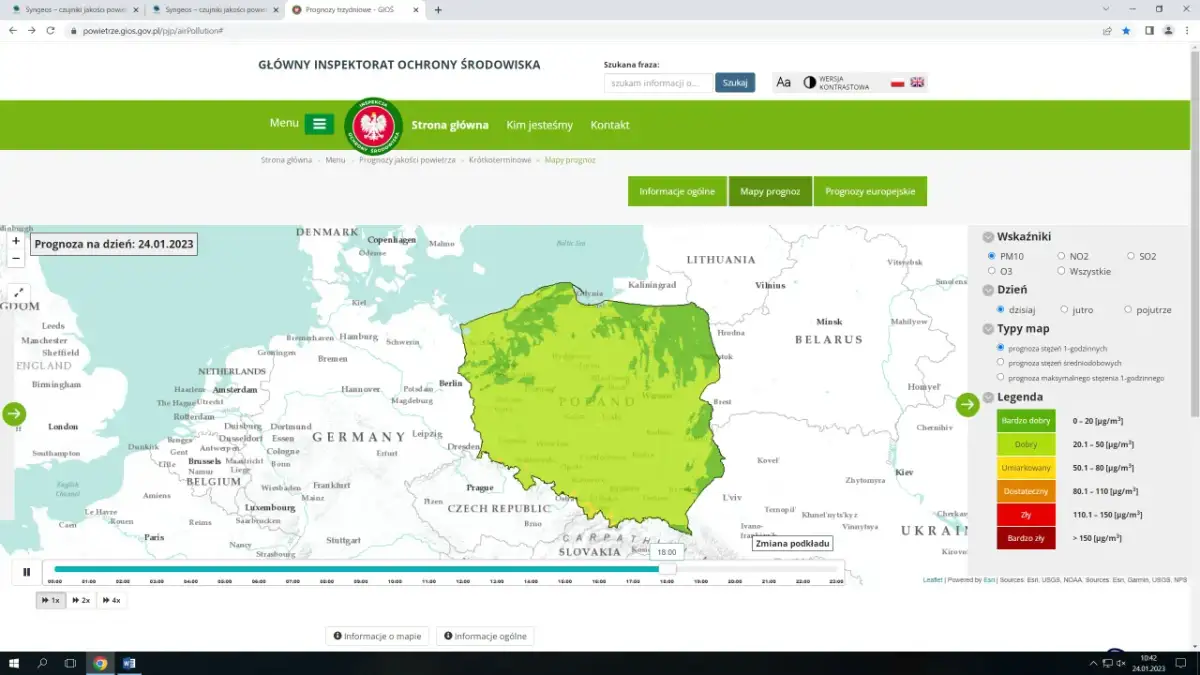 Mapa jakości powietrza w Europie. Sprawdź, gdzie zgłaszać zanieczyszczenie środowiska, analizując prognozy i legendę.