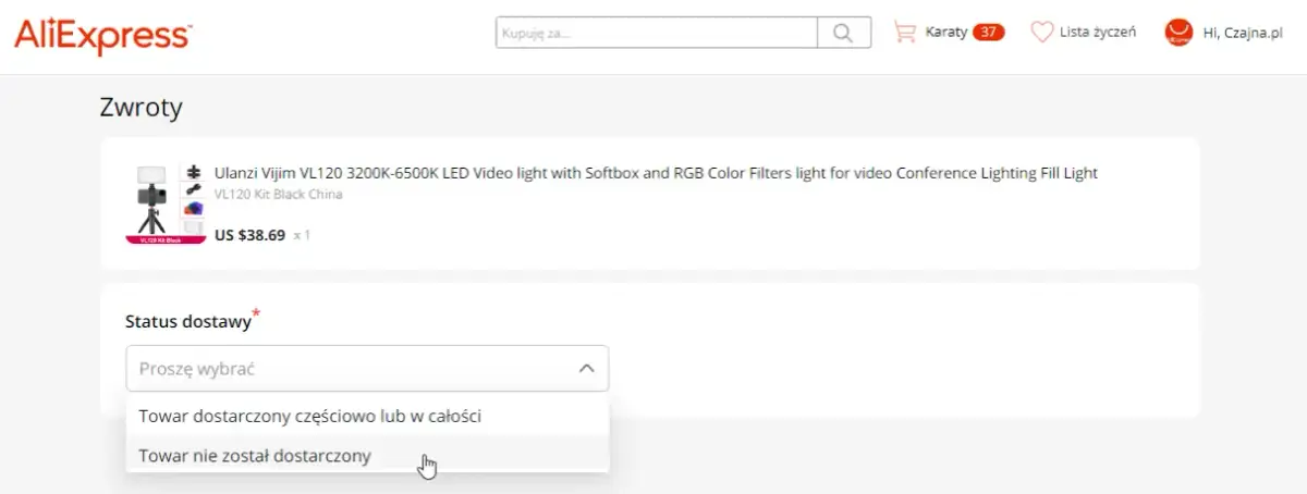 AliExpress: Spór w aplikacji? Krok po kroku odzyskaj pieniądze!