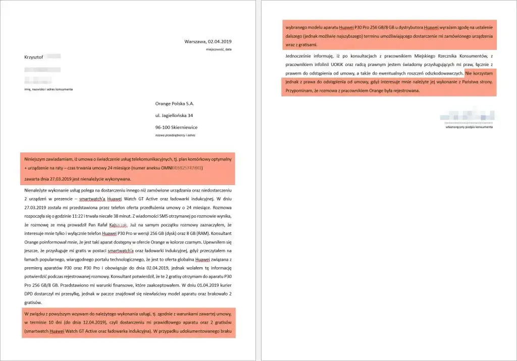 Ile czasu na odstąpienie od umowy Orange? Nie przegap 14 dni!