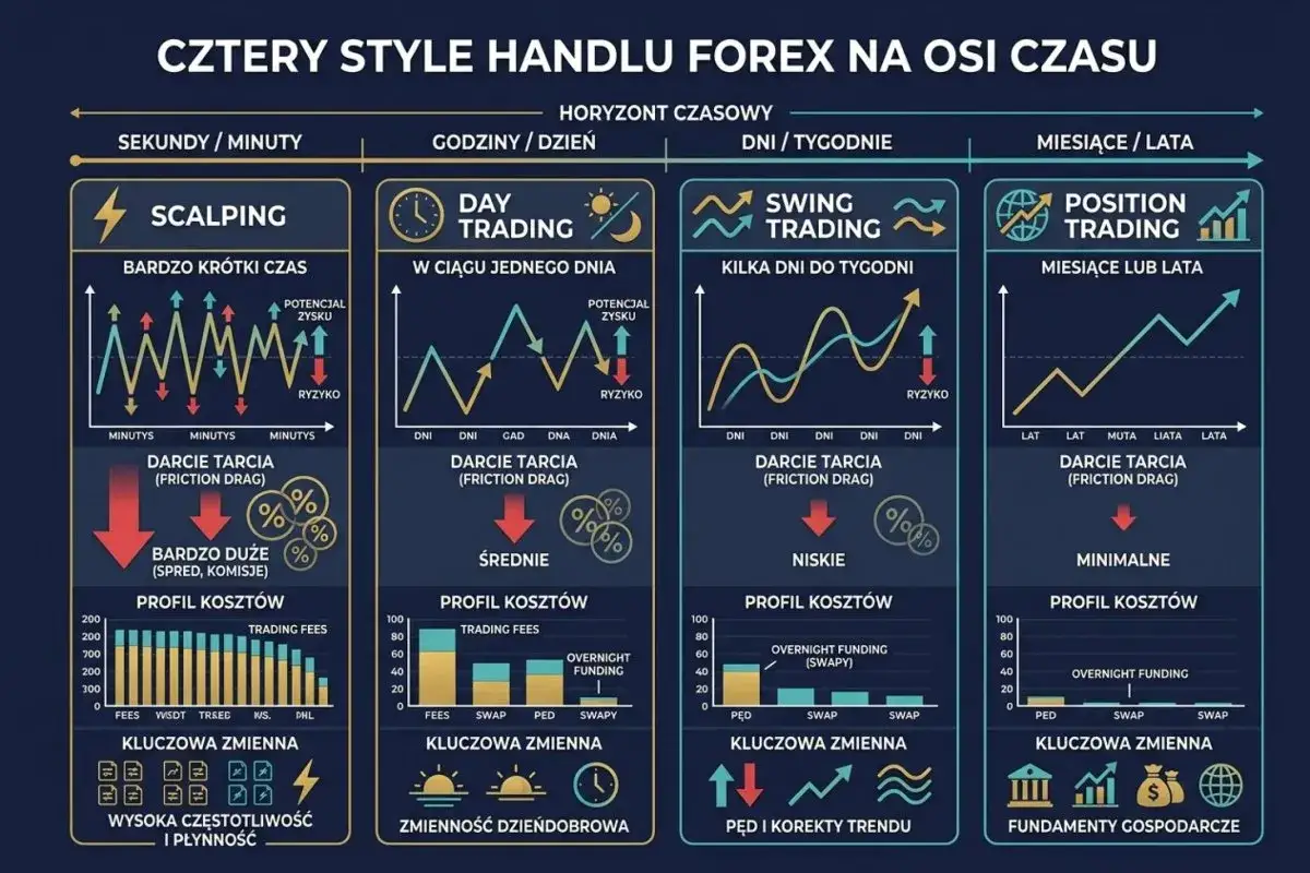 Cztery style handlu na Forex: Scalping, Day Trading, Swing Trading, Position Trading. Wybierz najlepsza platforma forex dla siebie.