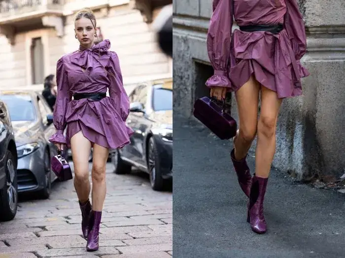 Jakie buty do fioletowej sukni, aby wyglądać olśniewająco?