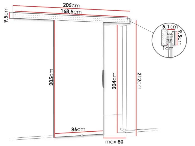 Drzwi przesuwne 80 cm: precyzyjne wymiary otworu ściennego