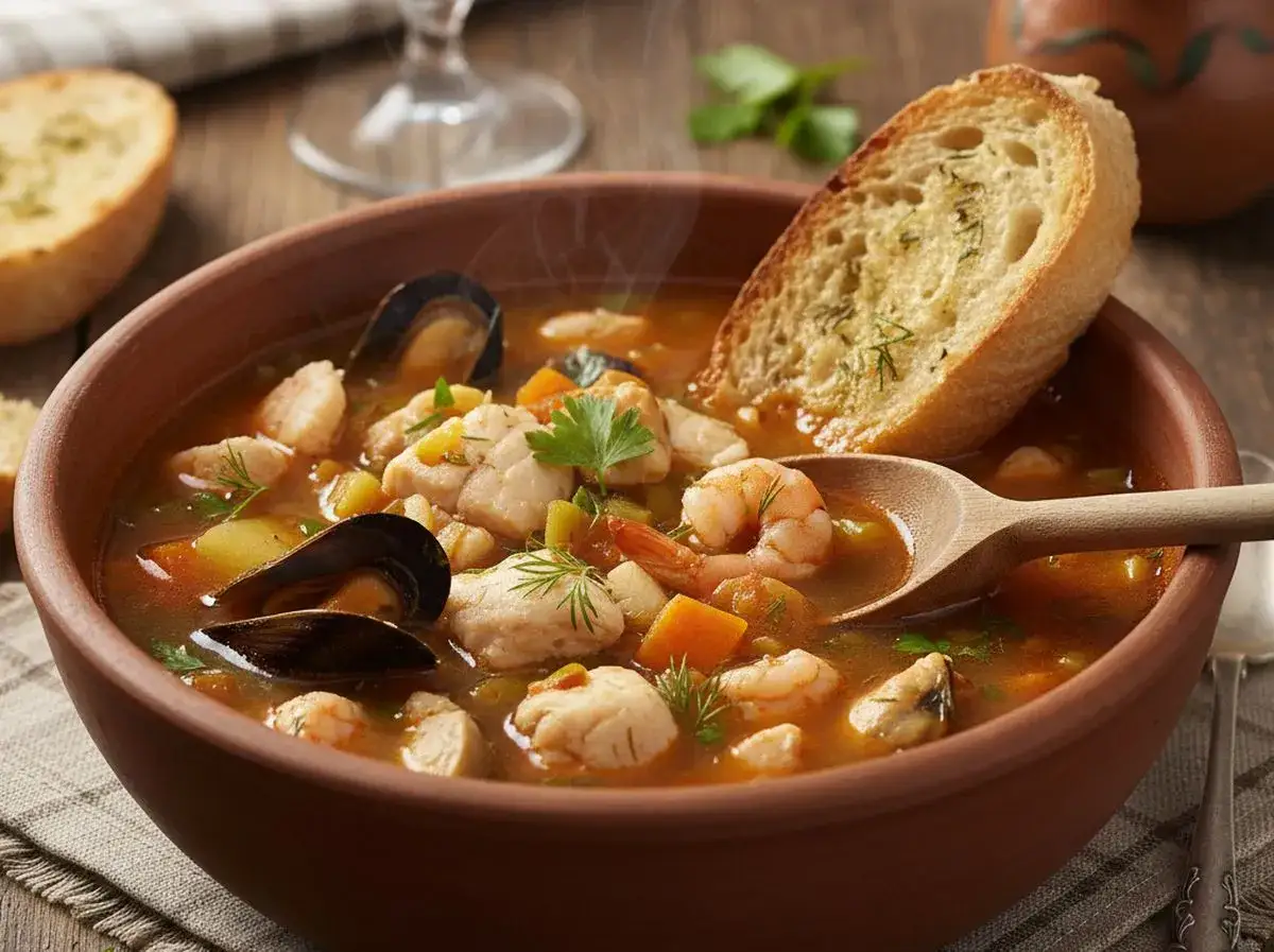 Soupe de poisson aux morceaux : bouillon riche, filets parfaits