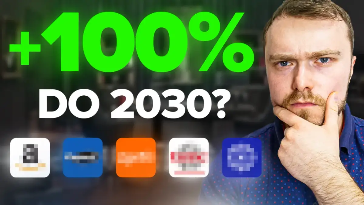 Mężczyzna zastanawia się nad potencjałem inwestowania w startupy, widząc wzrost o +100% do 2030 roku.