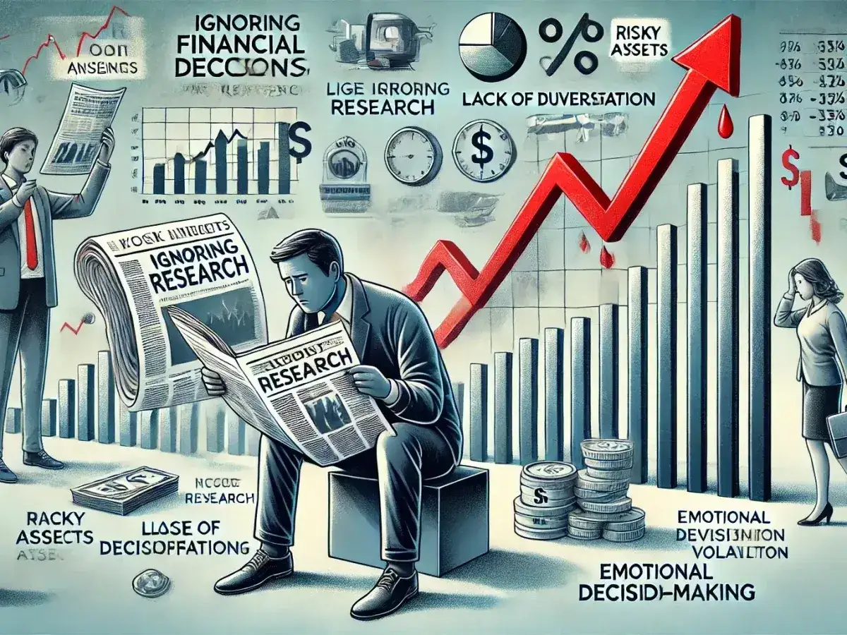 Ignorowanie badań i emocjonalne decyzje prowadzą do spadków funduszy inwestycyjnych. Ryzykowne aktywa i brak dywersyfikacji pogarszają sytuację.