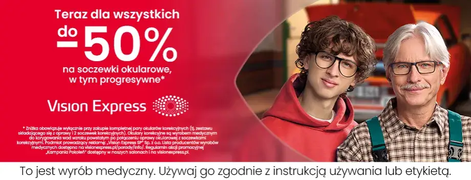 Vision Express ile lat tyle procent zniżki - zniżki, które zaskoczą każdego