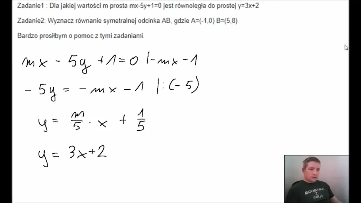 Dla jakich wartości parametru m równanie ma realne rozwiązania?