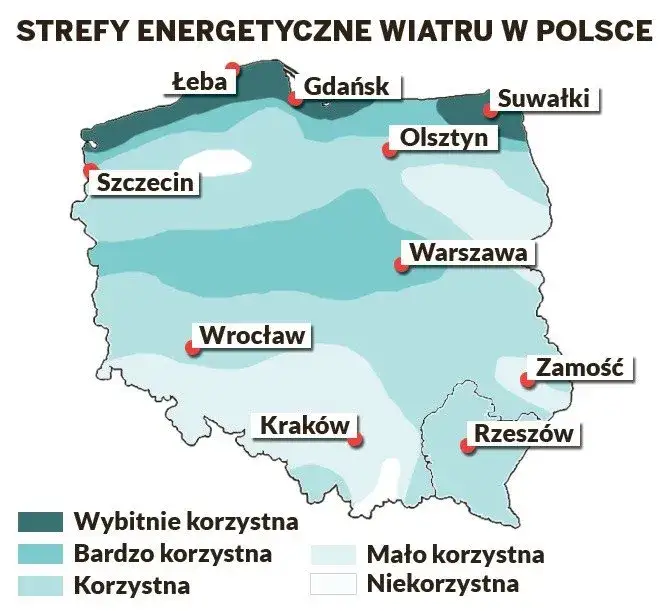 Gdzie jest najwięcej elektrowni wiatrowych w Polsce? Zaskakujące dane!
