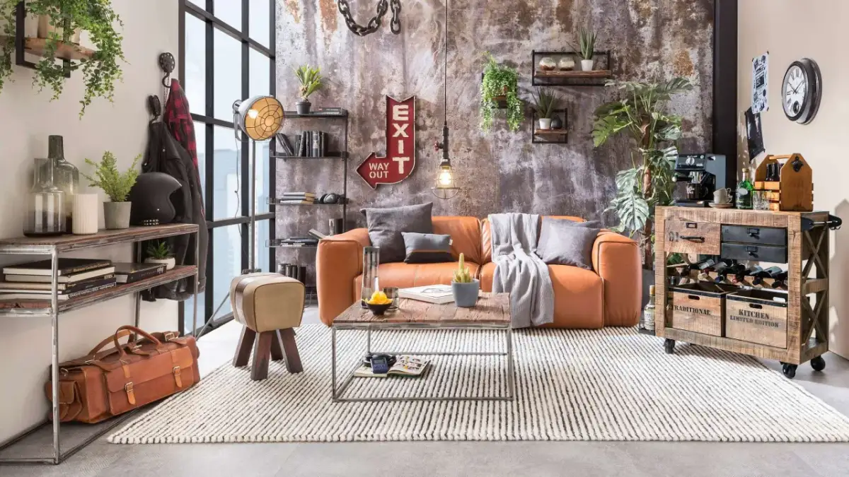 Industrieller Stil im Wohnzimmer: So schaffen Sie den perfekten Look