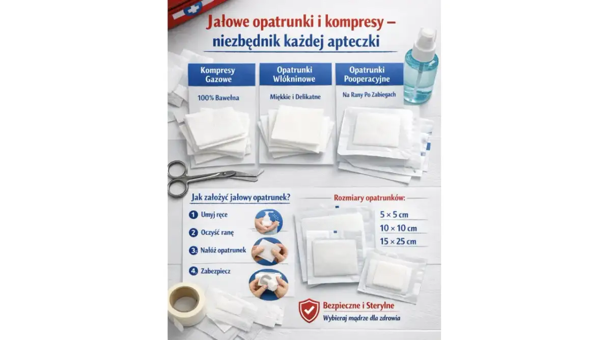 Jałowe opatrunki i kompresy – niezbędnik każdej apteczki