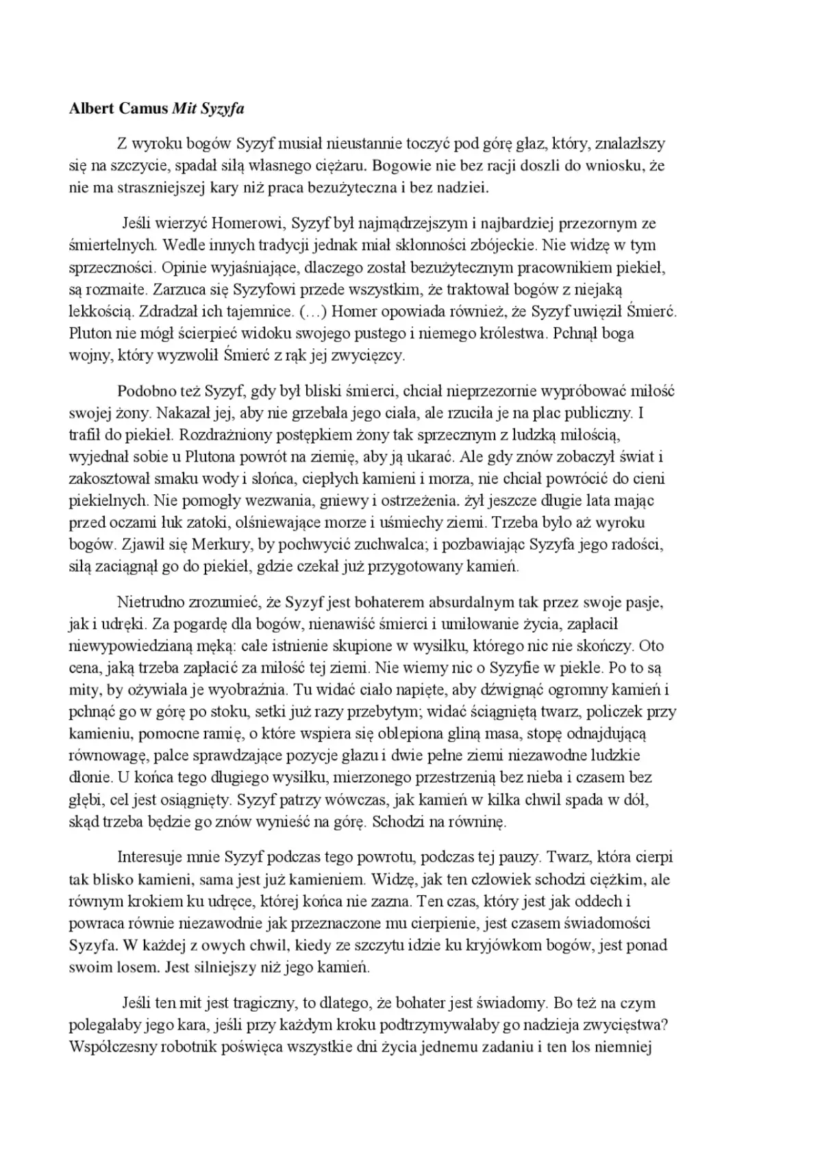 Mit o Syzyfie cały: Jak absurd życia wpływa na naszą egzystencję