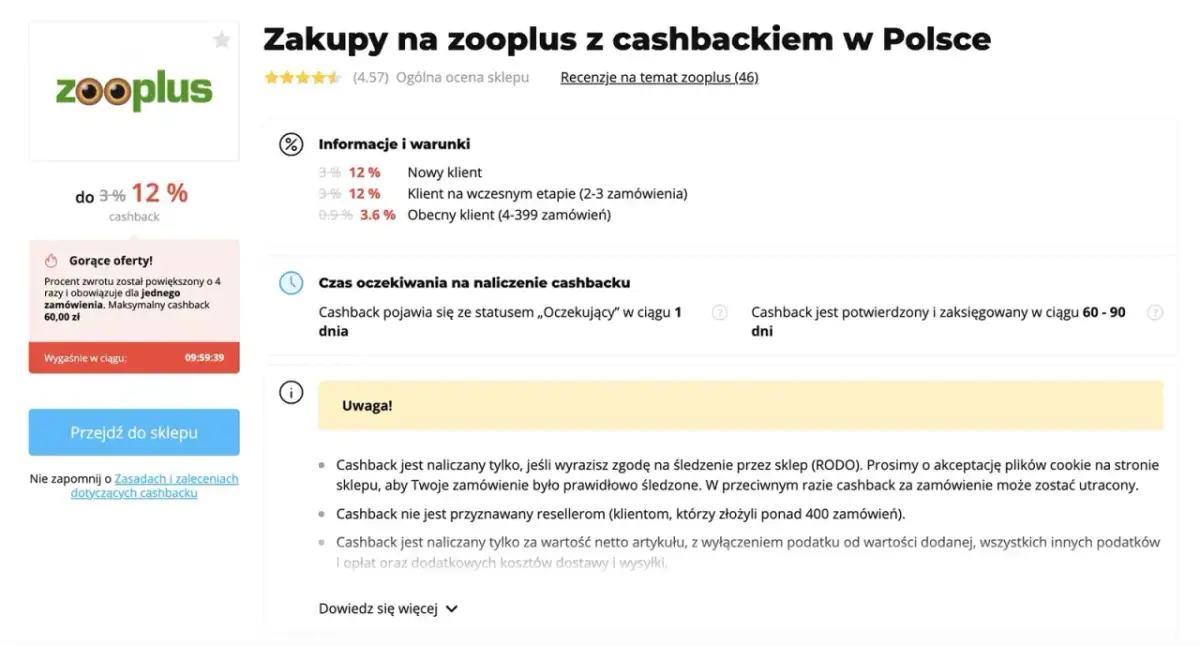 Czy cashback jest bezpieczny? Informacje o naliczaniu, czasie oczekiwania i warunkach cashbacku na Zooplus. Sprawdź, jak działa zwrot pieniędzy.