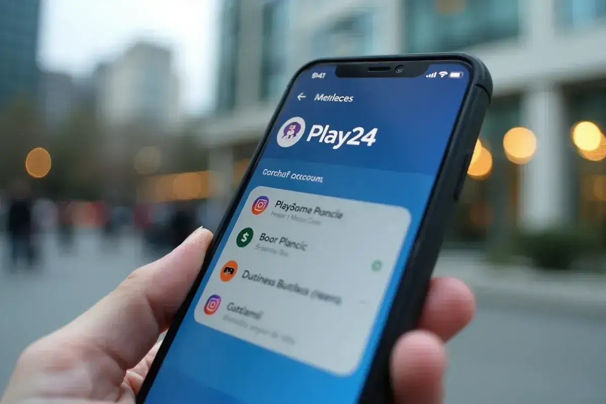 Dłoń trzyma smartfon z aplikacją Play24, gdzie można sprawdzić fakturę w Play.