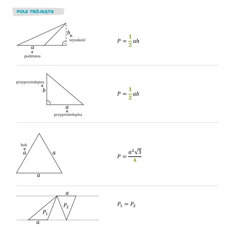 Jak obliczyć pole trójkąta? Wszystkie wzory i przykłady krok po kroku