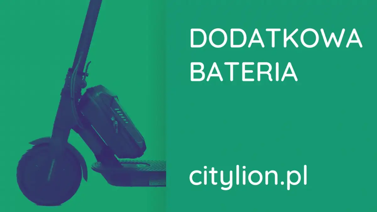 Dodatkowa bateria do hulajnogi elektrycznej, zwiększająca zasięg. citylion.pl