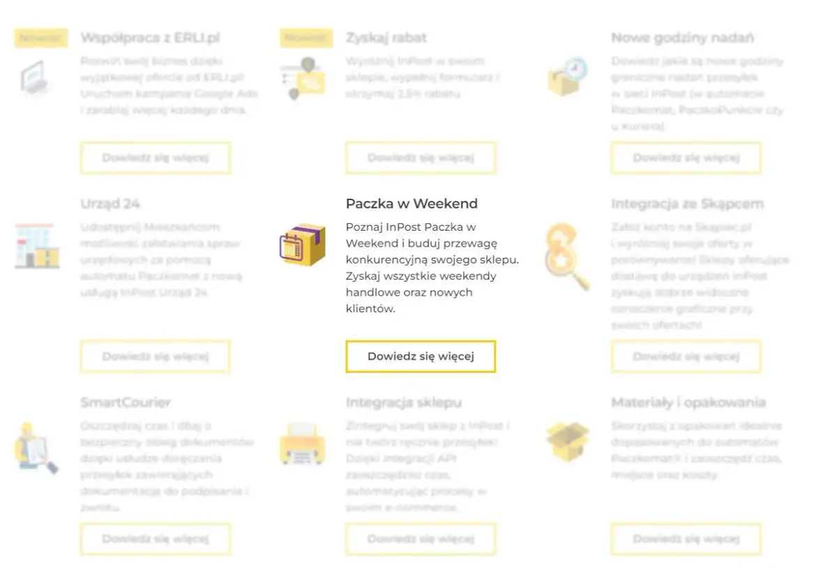 Ilustracja przedstawia paczkę z kalendarzem, symbolizującą usługę "Paczka w Weekend" InPost.