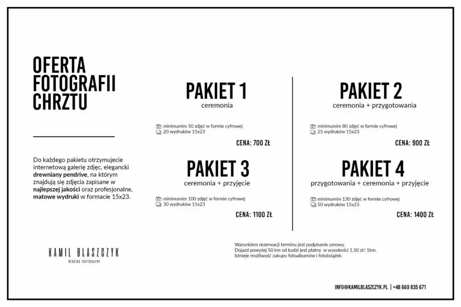 Ile kosztuje fotograf na chrzciny? Ceny, pakiety i porady