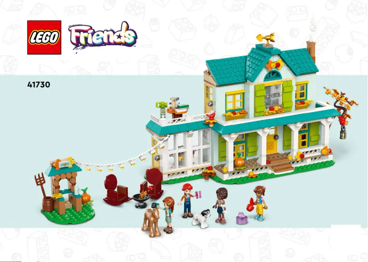 Instrukcja jak zbudować domek z klocków LEGO Friends. Zestaw 41730 z figurkami i akcesoriami.
