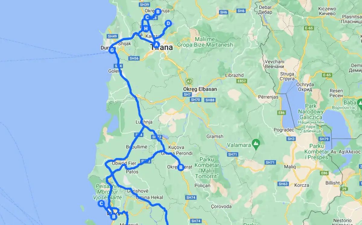 Trasa po Albanii: Durrës, Tirana, Elbasan, Berat, Pogradec. Zobacz, co warto zobaczyć w Albanii, planując podróż.