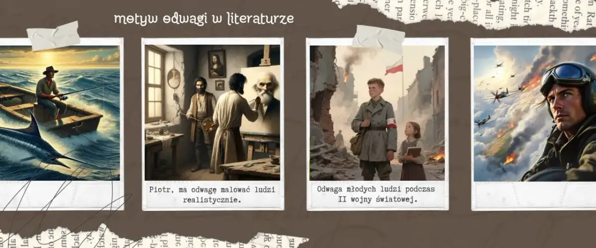 Człowiek walczy z marlinem, maluje portret, dzieci w ruinach i pilot w ogniu – obrazy pokazują, ile człowiek jest gotów poświęcić dla innych.