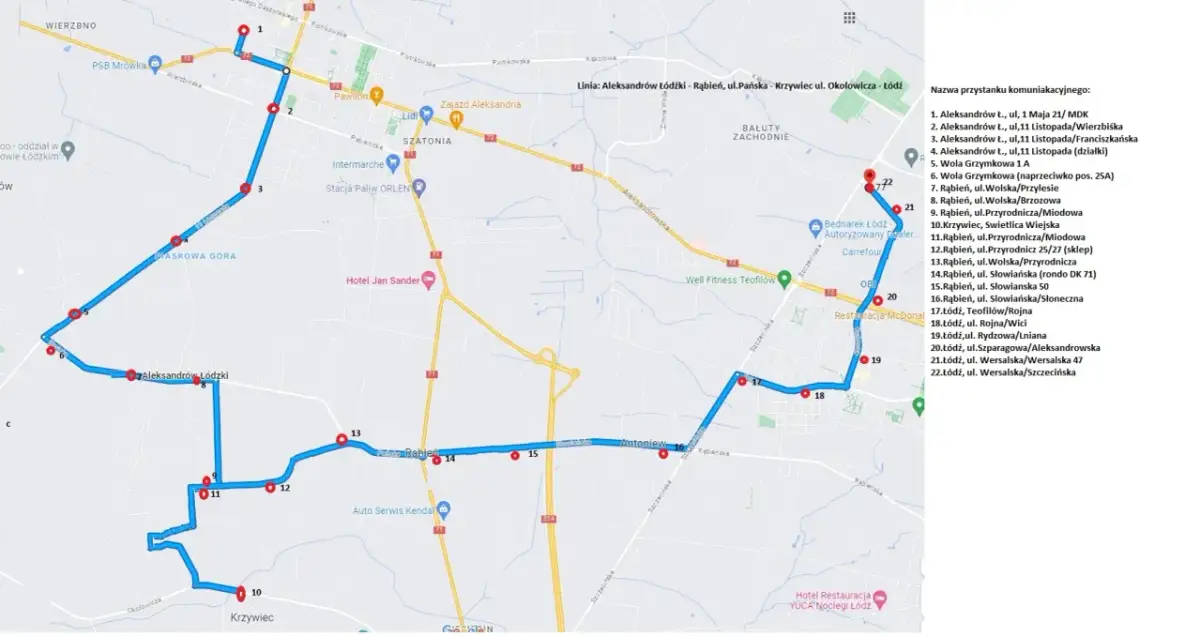 Busy Łódź Fabryczna Dłutów: Rozkład, przewoźnik, jak dojechać?