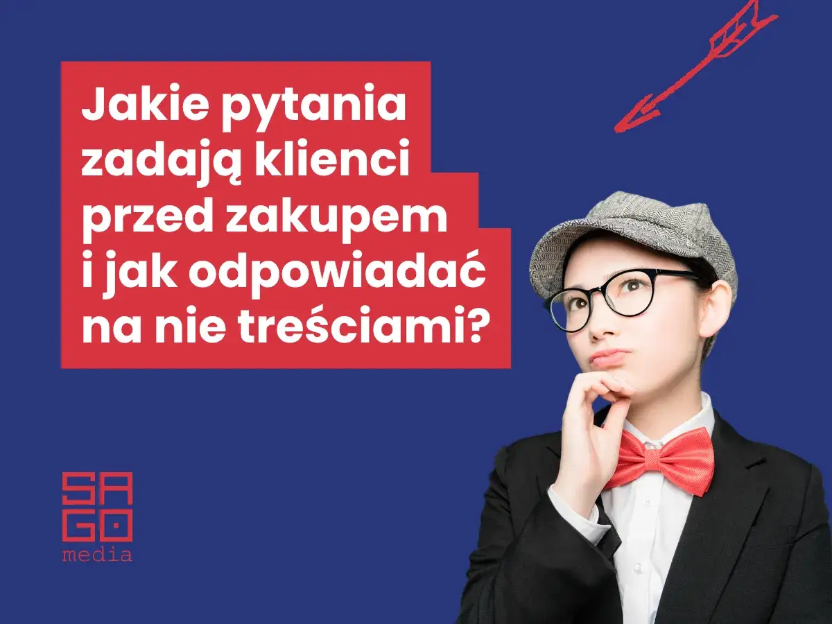 Dziewczyna w okularach i kaszkiecie zastanawia się nad pytaniami klientów. Jak odpowiadać na nie treściami? vsm.