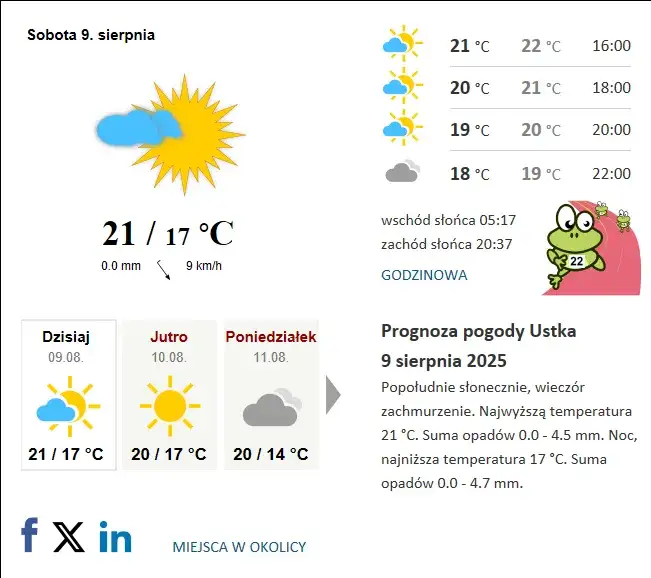 Jaka pogoda w Ustce - sprawdź, by uniknąć nieprzyjemnych niespodzianek